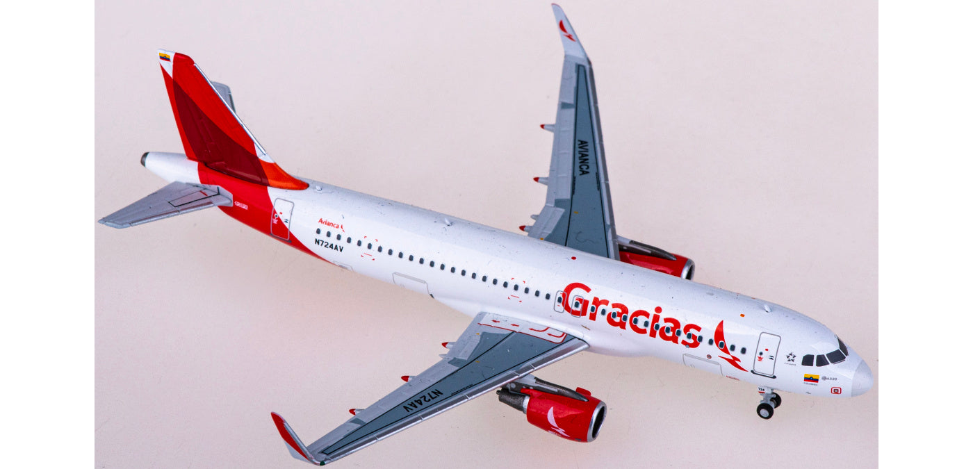 1:400 NG Models NG15030 Avianca Airbus A320 N724AV Aircraft Model+Free Tractor