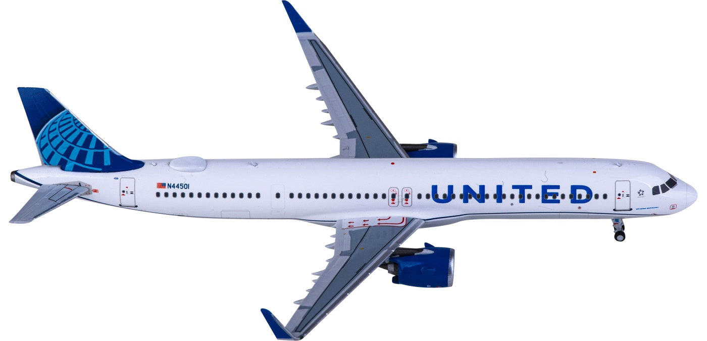 1:400 NG Models NG13102 United Airlines Airbus A321neo N44501 Aircraft Model+Free Tractor