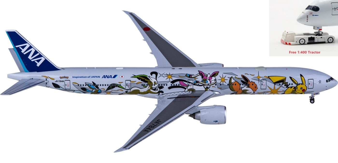 1:400 NG Models NG73037 ANA Boeing 777-300ER JA784A Aircraft Model+Free Tractor