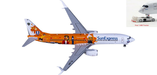 1:400 JC Wings LH4288 SunExpress Boeing 737-800 TC-SPF Aircraft Model+Free Tractor