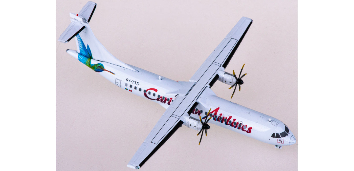 1:400 JC Wings XX40064 Caribbean Airlines ATR-72 9Y-TTD Aircraft Model+Free Tractor