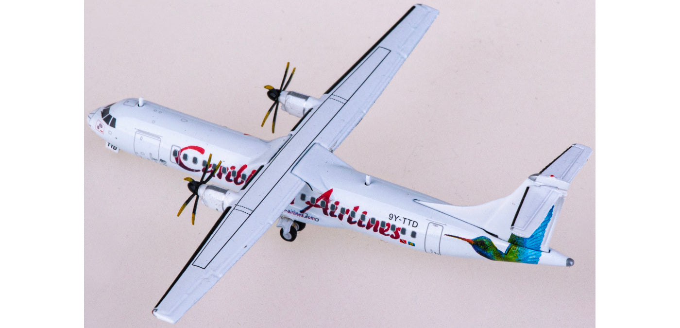 1:400 JC Wings XX40064 Caribbean Airlines ATR-72 9Y-TTD Aircraft Model+Free Tractor