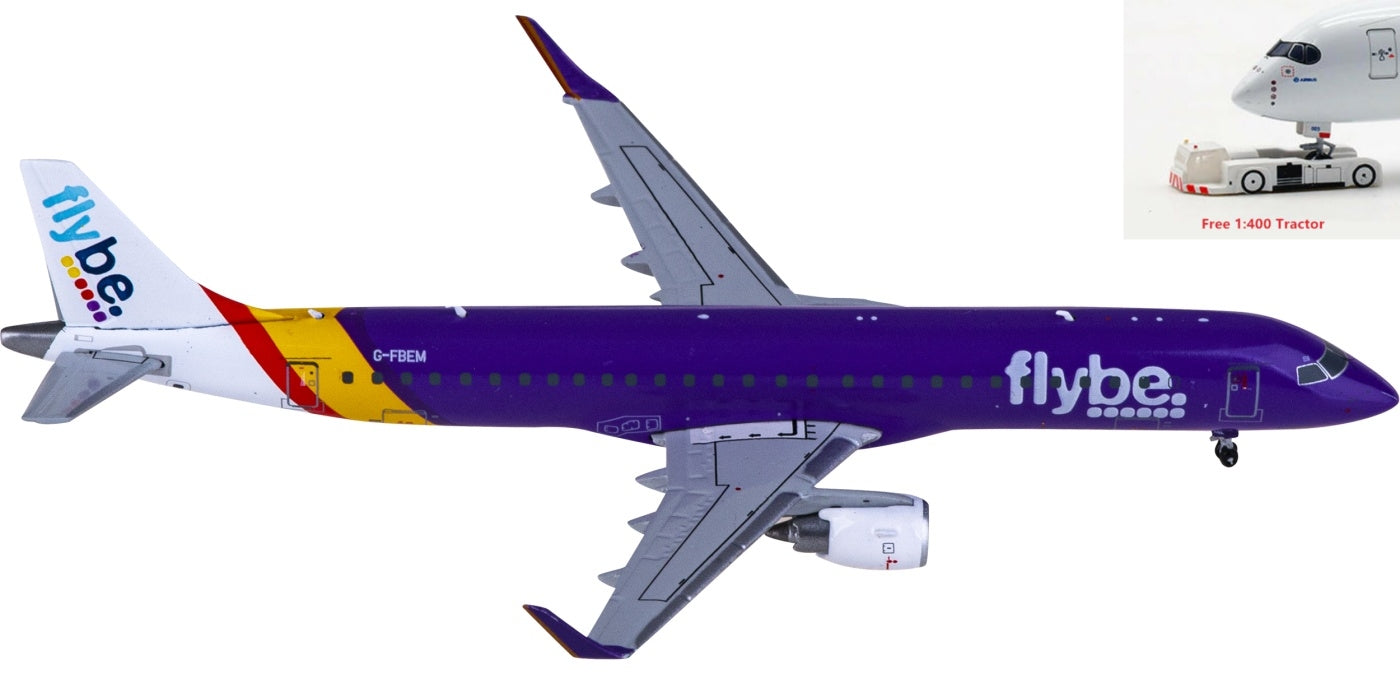 1:400 JC Wings LH4233 Flybe Embraer ERJ-190 G-FBEM Aircraft Model+Free Tractor