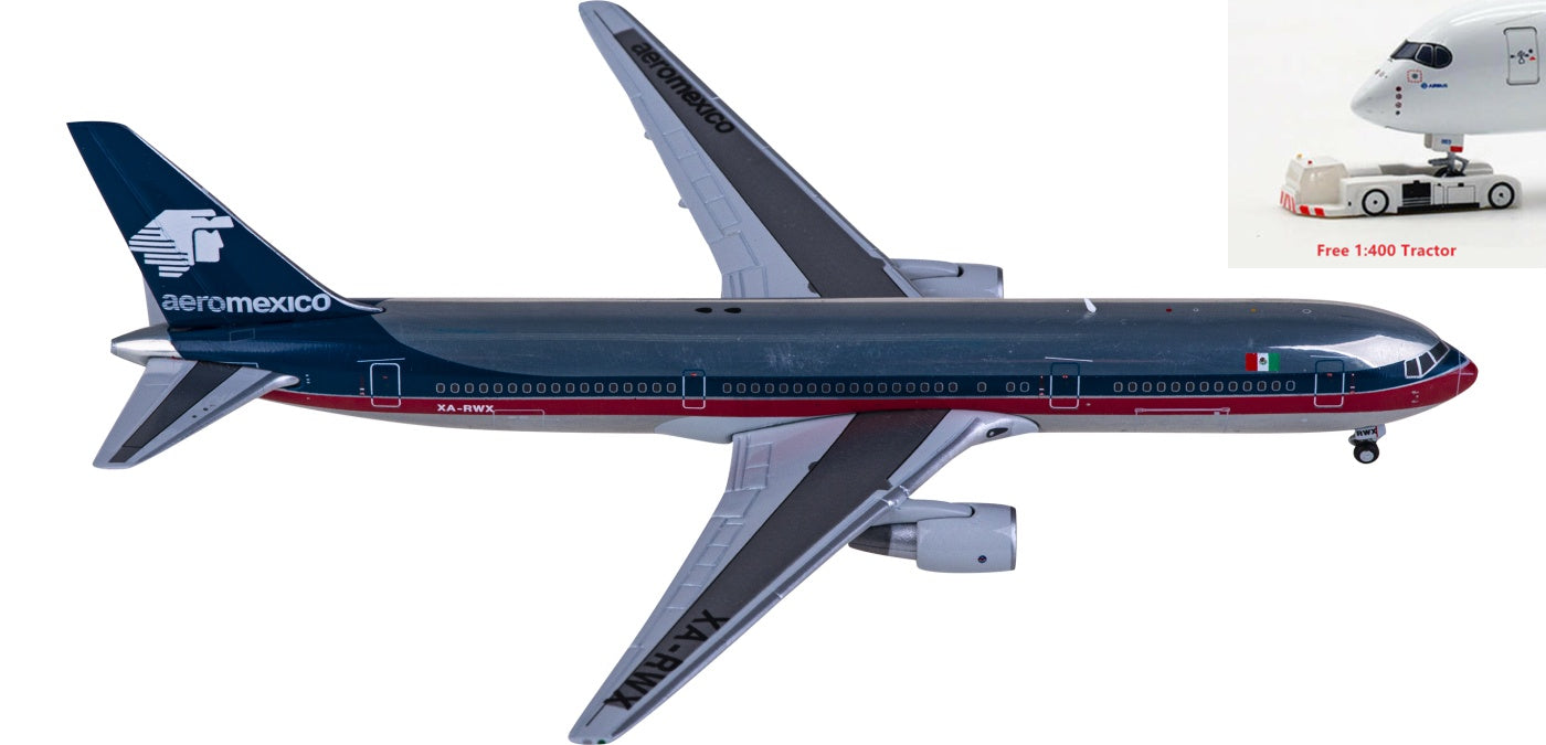 1:400 JC Wings XX4265 Aeroméxico Boeing 767-300 XA-RWX Aircraft Model+Free Tractor
