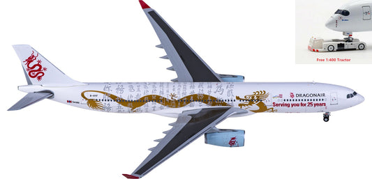 1:400 JC Wings EW4333009 Dragonair Airbus A330-300 B-HYF Aircraft Model+Free Tractor