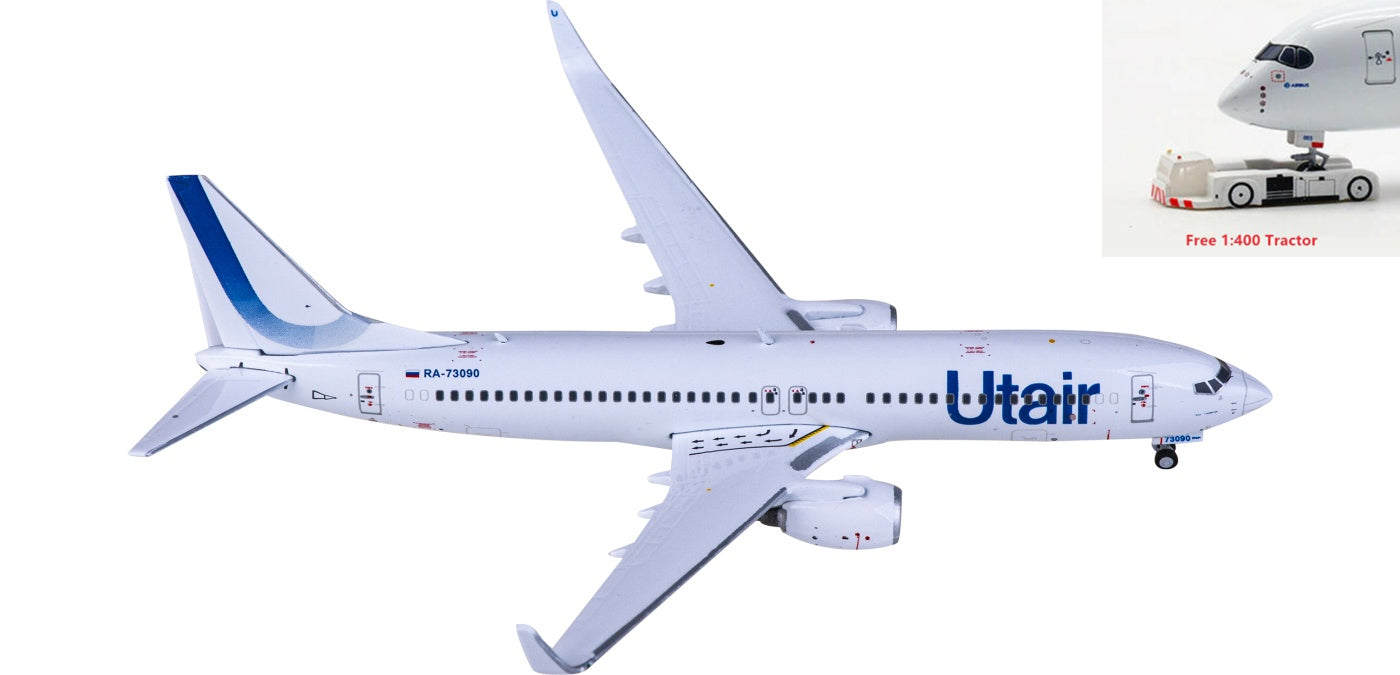 1:400 Geminijets GJUTA2120 UTair Boeing 737-800 RA-73090 Aircraft Model+Free Tractor