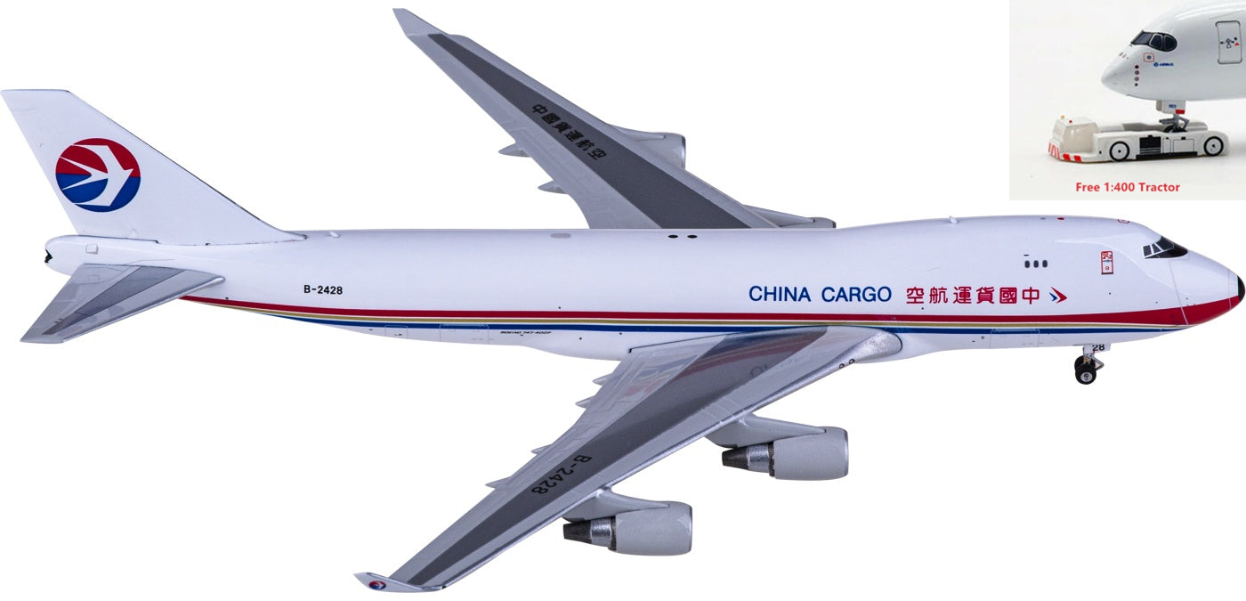 1:400 Phoenix PH11859 China Cargo Airlines Boeing 747-400 B-2428 Aircraft Model+Free Tractor