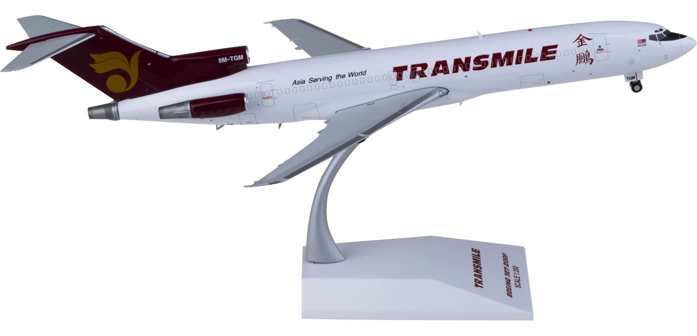 1:200 JC Wings LH2439 Transmile Air Services Cargo Boeing 727-200F 9M-TGM Aircraft Model