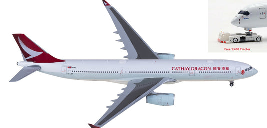 1:400 JC Wings EW4333010 Cathay Dragon Airbus A330-300 B-LBF Aircraft Model+Free Tractor
