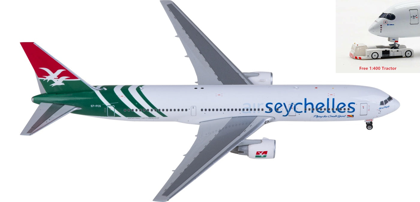1:400 Phoenix PH11846 Air Seychelles Boeing 767-300 S7-FCS Aircraft Model+Free Tractor