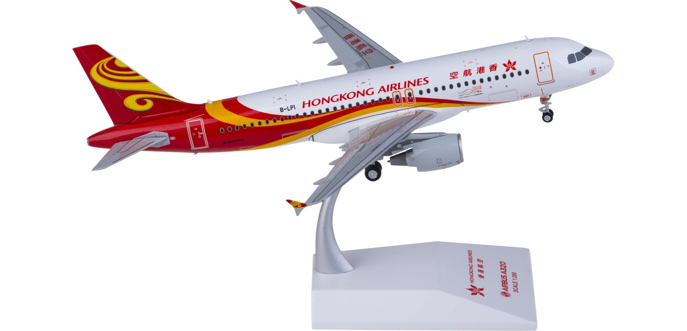 1:200 JC Wings LH2219 Hong Kong Airlines Airbus A320 B-LPI Aircraft Model