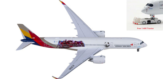 1:400 JC Wings SA4016 Asiana Airbus A350-900XWB HL8381 Aircraft Model+Free Tractor