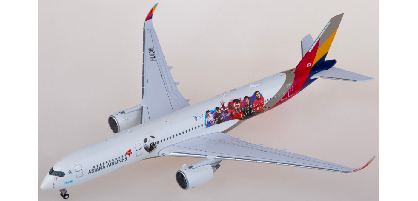 1:400 JC Wings SA4016 Asiana Airbus A350-900XWB HL8381 Aircraft Model+Free Tractor