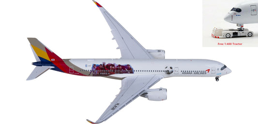1:400 JC Wings SA4016A Asiana Airbus A350-900XWB HL8381 "Flaps down"Aircraft Model+Free Tractor