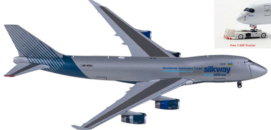 1:400 JC Wings LH4316C Silk Way West Airlines Boeing 747-400F 4K-BCH Aircraft Model+Free Tractor