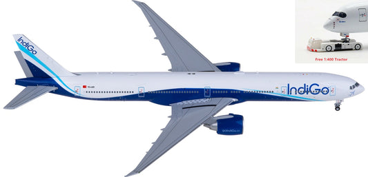 1:400 JC Wings LH4344 IndiGo Boeing 777-300ER TC-LKD Aircraft Model+Free Tractor