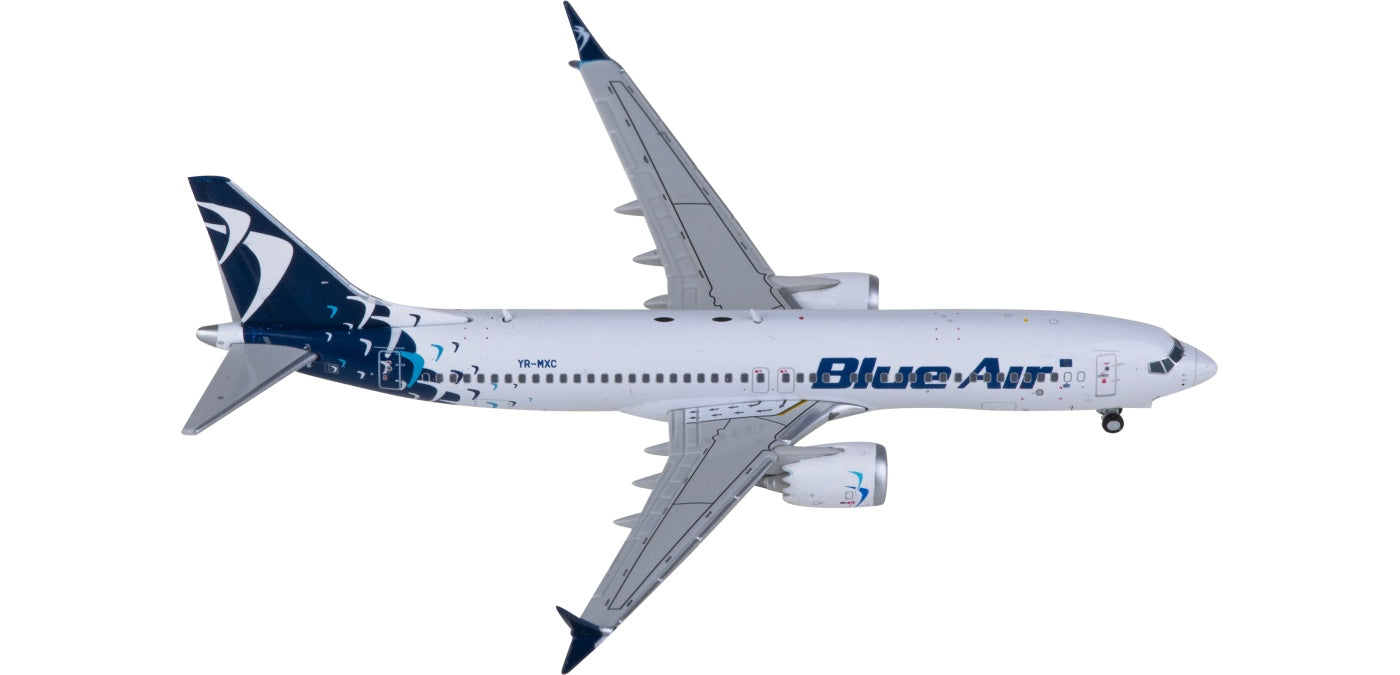 1:400 JC Wings LH4311 Blue Air Boeing 737 MAX 8 YR-MXC Aircraft Model+Free Tractor