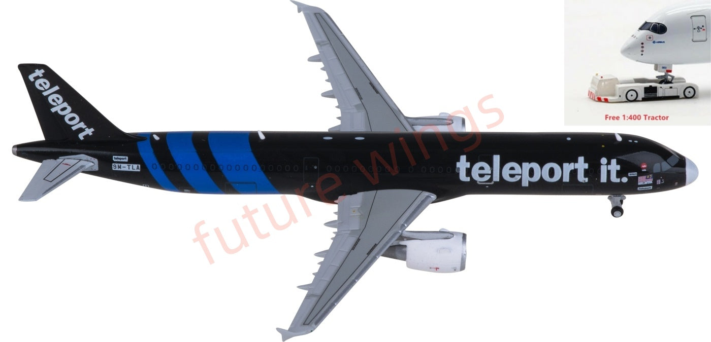 1:400 JC Wings XX40193 AirAsia Airbus A321P2F 9M-TLA Aircraft Model+Free Tractor