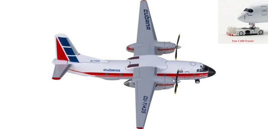 1:400 JC Wings LH4345 Cubana Antonov An-26 CU-T1425 Aircraft Model+Free Tractor