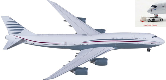 1:400 JC Wings XX40162 Qatar Amiri Flight Boeing 747-8 A7-HBJ Aircraft Model+Free Tractor