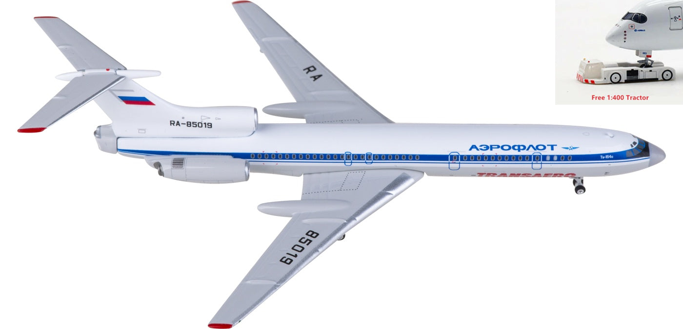 1:400 Phoenix PH11877 Aeroflot Tupolev TU-154S RA-85019 Aircraft Model+Free Tractor
