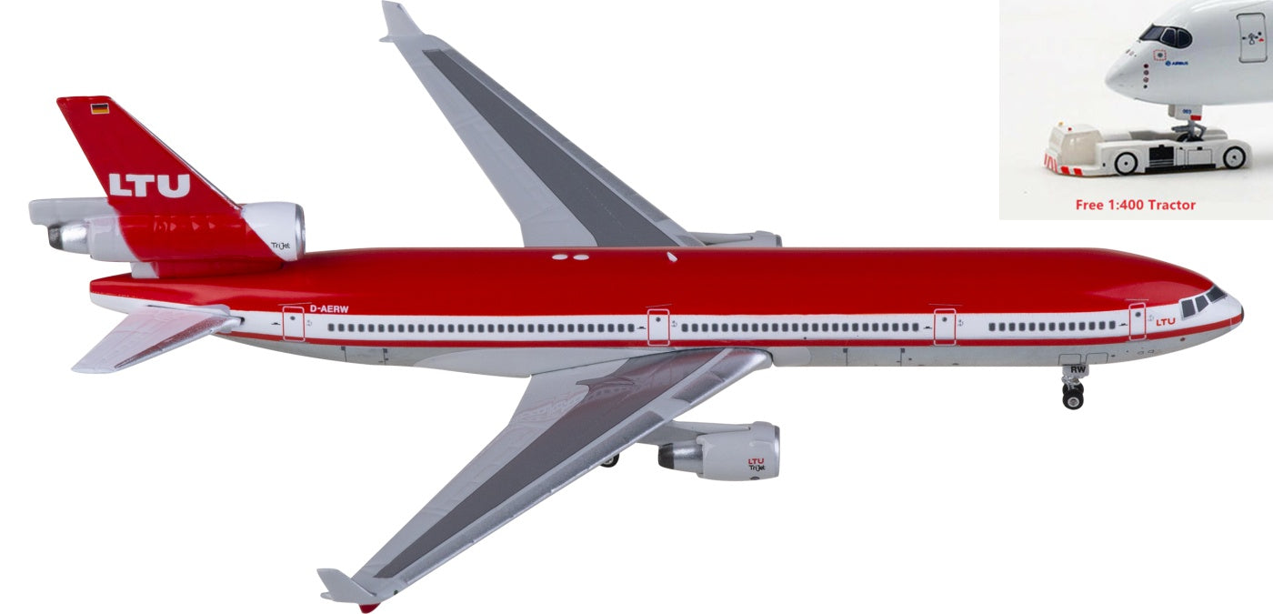 1:400 Phoenix PH11874 LTU International McDonnell Douglas MD-11 D-AERW Aircraft Model+Free Tractor