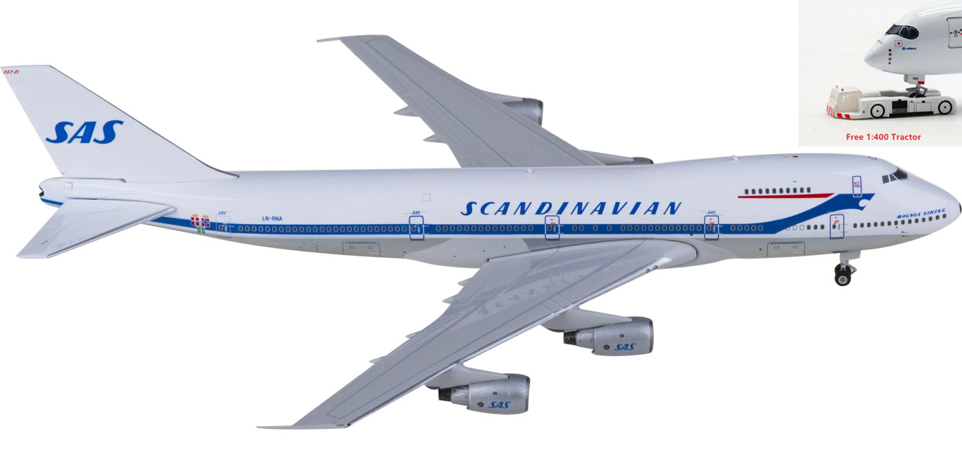 1:400 Phoenix PH11871 SAS Boeing 747-200 LN-RNA Aircraft Model+Free Tractor