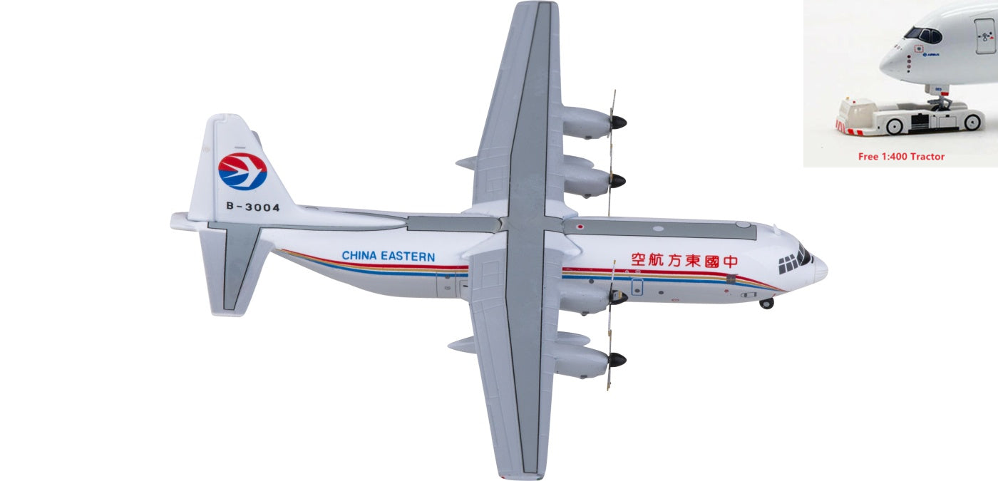 1:400 Yu ModeL YU0017 China Eastern Lockheed L-100-30 B-3004 Aircraft Model+Free Tractor