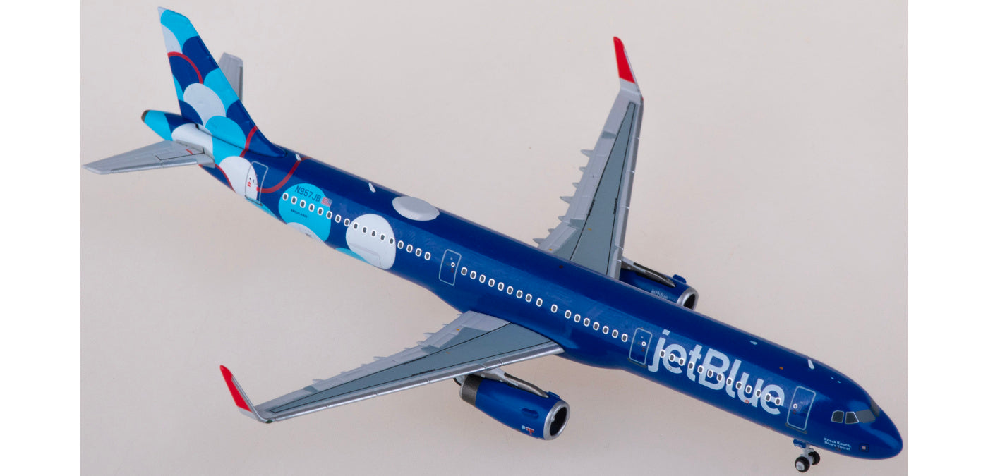 1:400 NG Models NG13107 JetBlue Airbus A321 N957JB Aircraft Model+Free Tractor