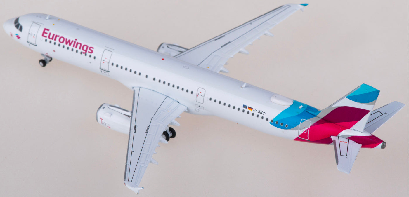 1:400 JC Wings XX40145 Eurowings Airbus A321 D-AIDP Aircraft Model+Free Tractor