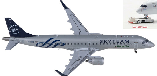 1:400 JC Wings XX40062 Alitalia Embraer ERJ-190STD EI-RND "SKY TEAM"Aircraft Model+Free Tractor