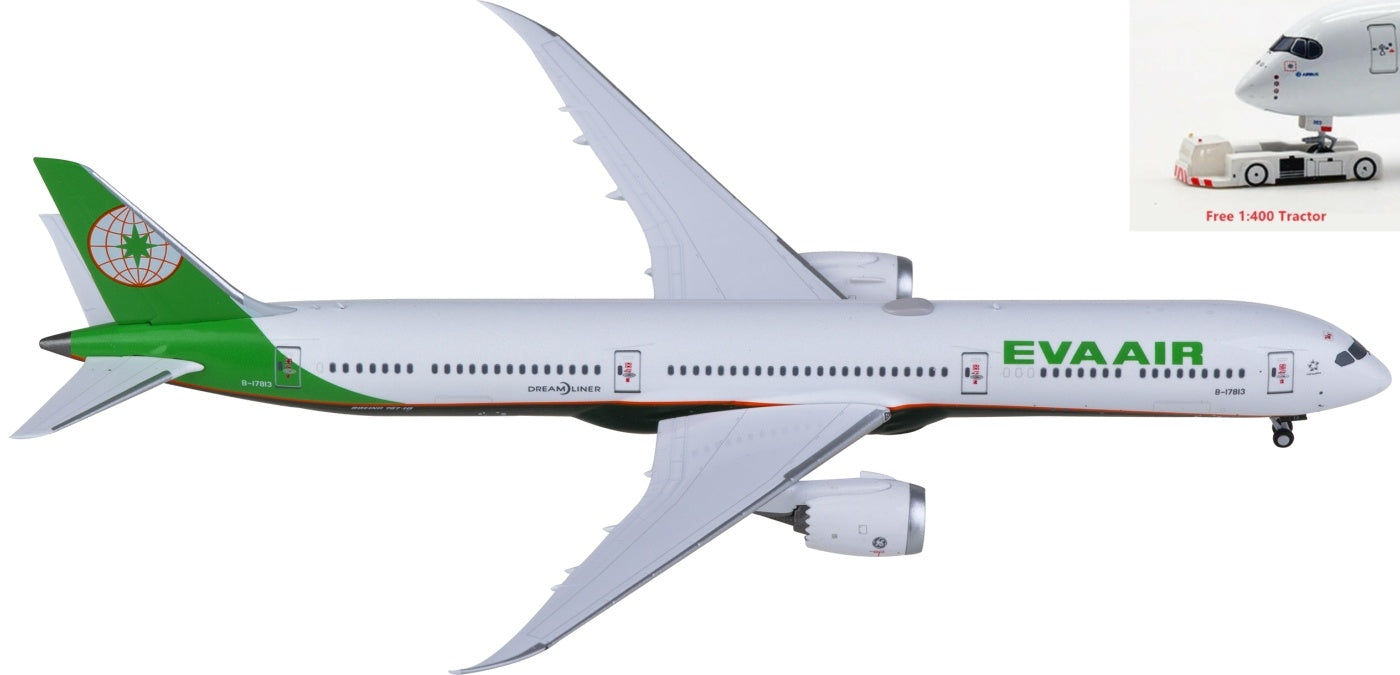 1:400 NG Models NG56021 EVA Air Boeing 787-10 Dreamliner B-17813 Aircraft Model+Free Tractor