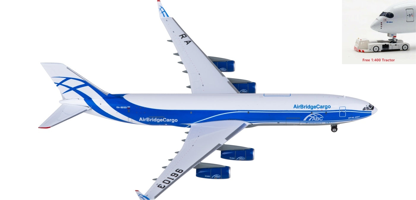 1:400 Phoenix PH11891 AirBridgeCargo Ilyushin Il-96-400 RA-96103 Aircraft Model+Free Tractor