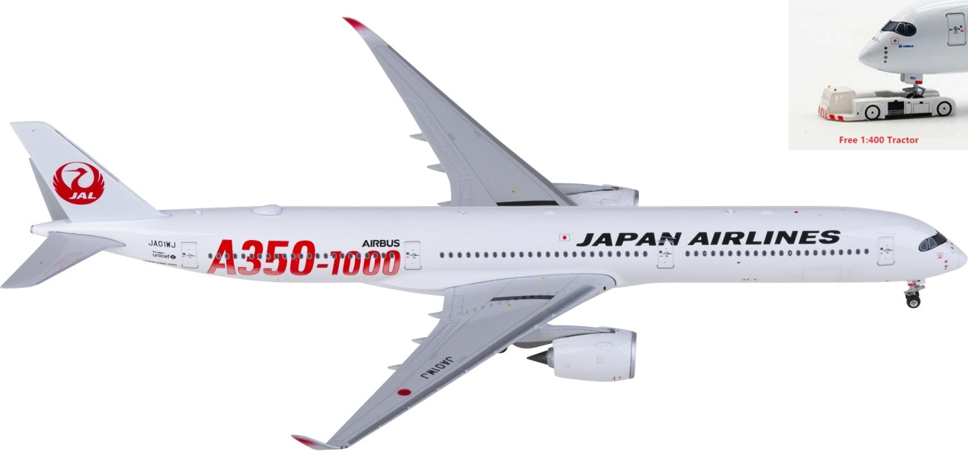 1:400 Phoenix PH04580 Japan Airlines Airbus A350-1000 JA01WJ Aircraft Model+Free Tractor