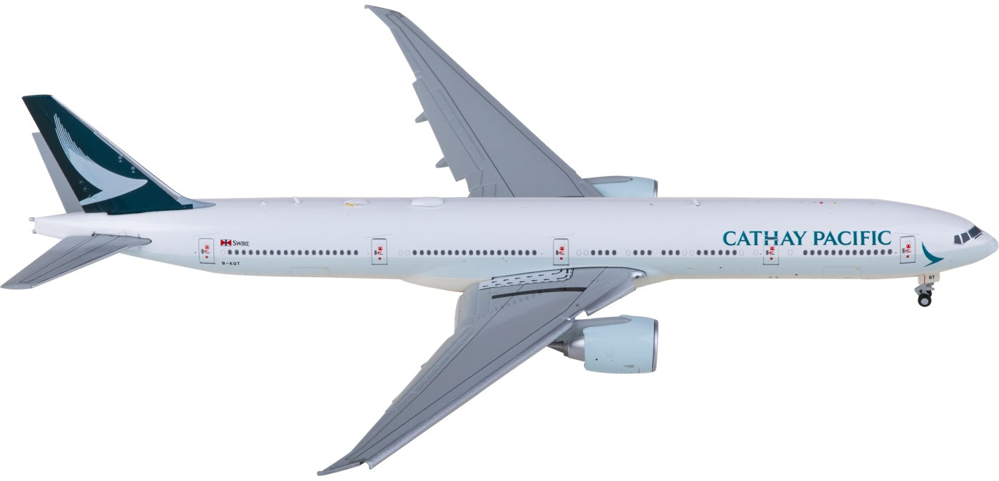1:400 JC Wings XX4984A Cathay Pacific Boeing 777-300ER B-KQT "Flaps Down" Aircraft Model+Free Tractor