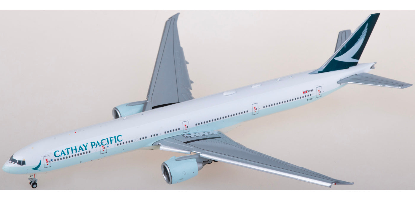1:400 JC Wings XX4984A Cathay Pacific Boeing 777-300ER B-KQT "Flaps Down" Aircraft Model+Free Tractor