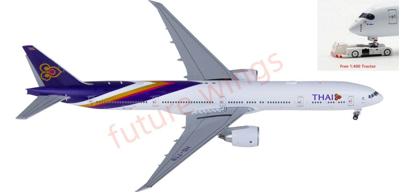 1:400 JC Wings XX4900 Thai Airways Boeing 777-300ER HS-TTB Aircraft Model+Free Tractor