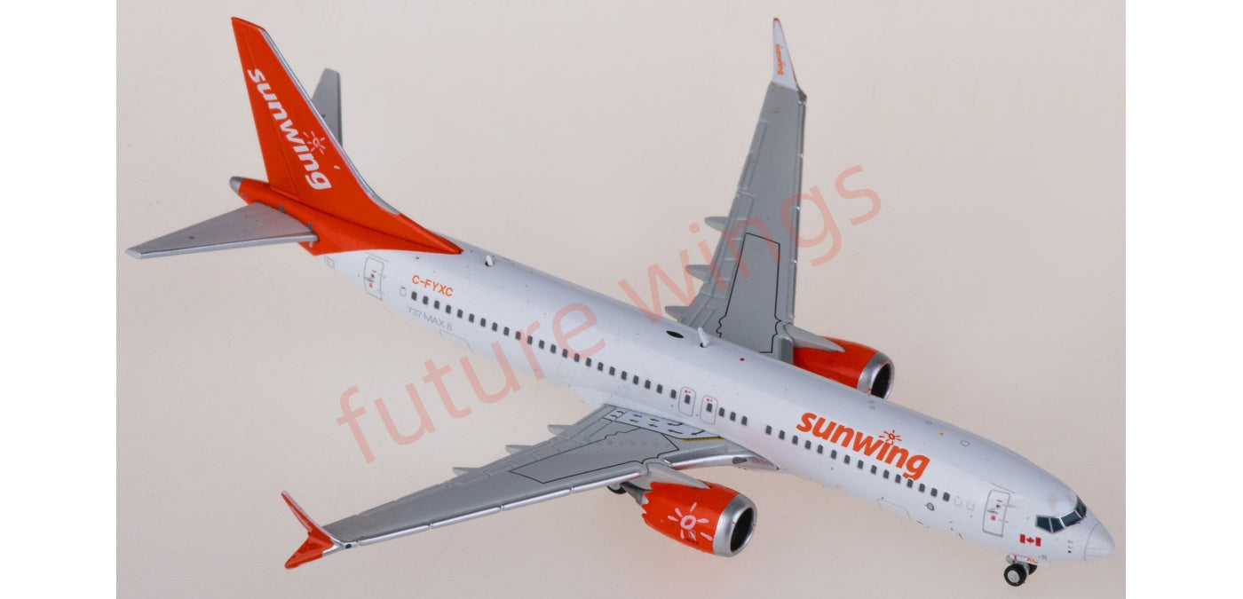 1:400 JC Wings LH4313 Sunwing Airlines Boeing 737 MAX 8 C-FYXC Aircraft Model+Free Tractor