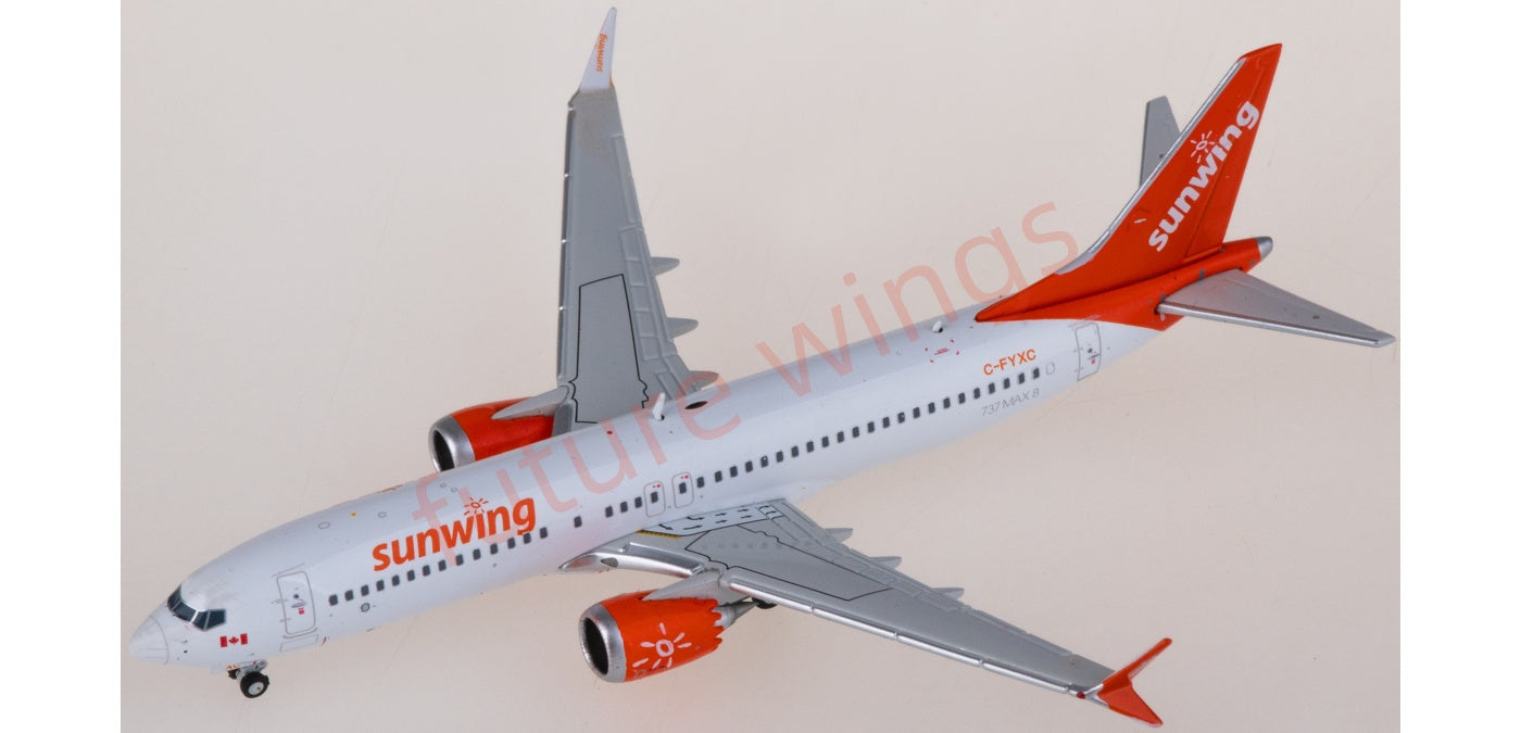 1:400 JC Wings LH4313 Sunwing Airlines Boeing 737 MAX 8 C-FYXC Aircraft Model+Free Tractor
