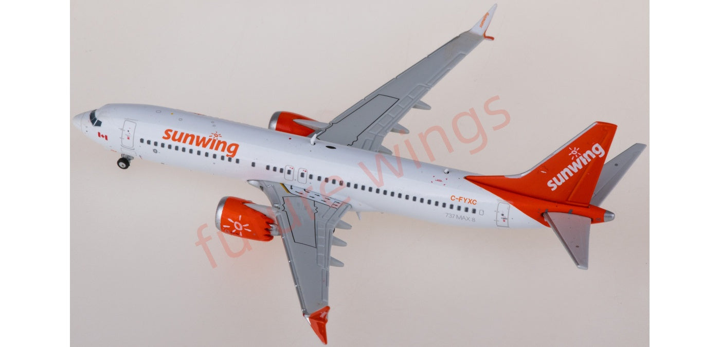 1:400 JC Wings LH4313 Sunwing Airlines Boeing 737 MAX 8 C-FYXC Aircraft Model+Free Tractor
