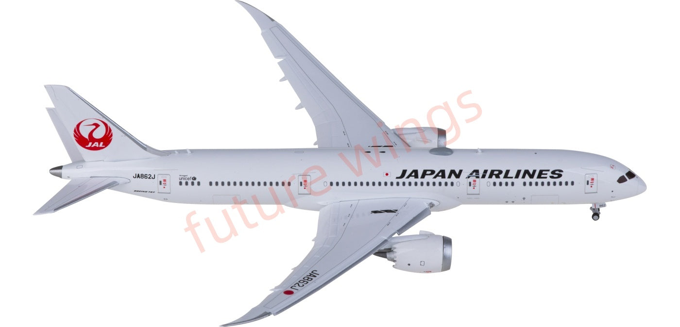 1:400 JC Wings SA4007A Japan Airlines Boeing 787-9 Dreamliner JA862J "Flaps Down" Aircraft Model+Free Tractor