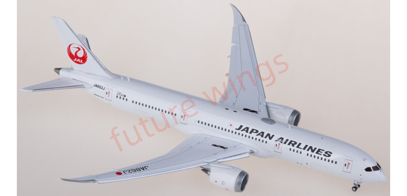 1:400 JC Wings SA4007A Japan Airlines Boeing 787-9 Dreamliner JA862J "Flaps Down" Aircraft Model+Free Tractor