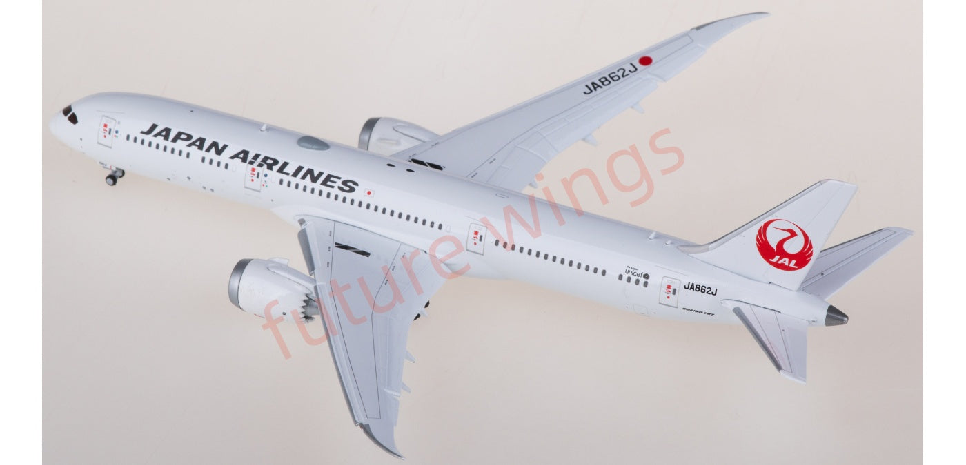 1:400 JC Wings SA4007A Japan Airlines Boeing 787-9 Dreamliner JA862J "Flaps Down" Aircraft Model+Free Tractor