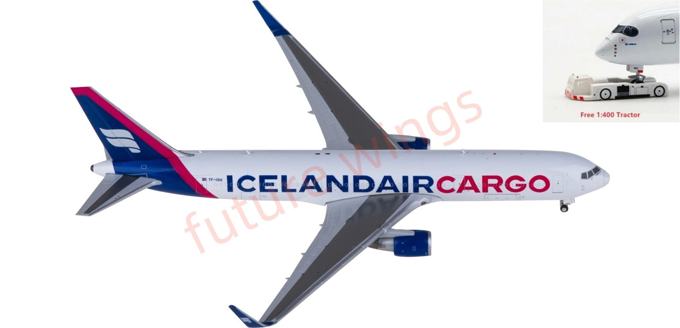 1:400 JC Wings XX40176 Icelandair Boeing 767-300ER TF-ISH Aircraft Model+Free Tractor