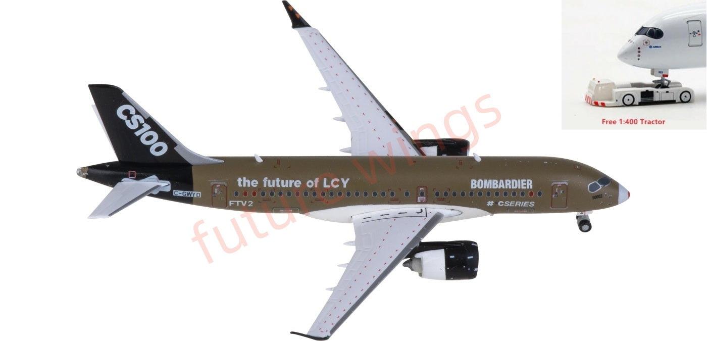 1:400 JC Wings LH4082 Bombardier CS100 C-GWYD Aircraft Model+Free Tractor