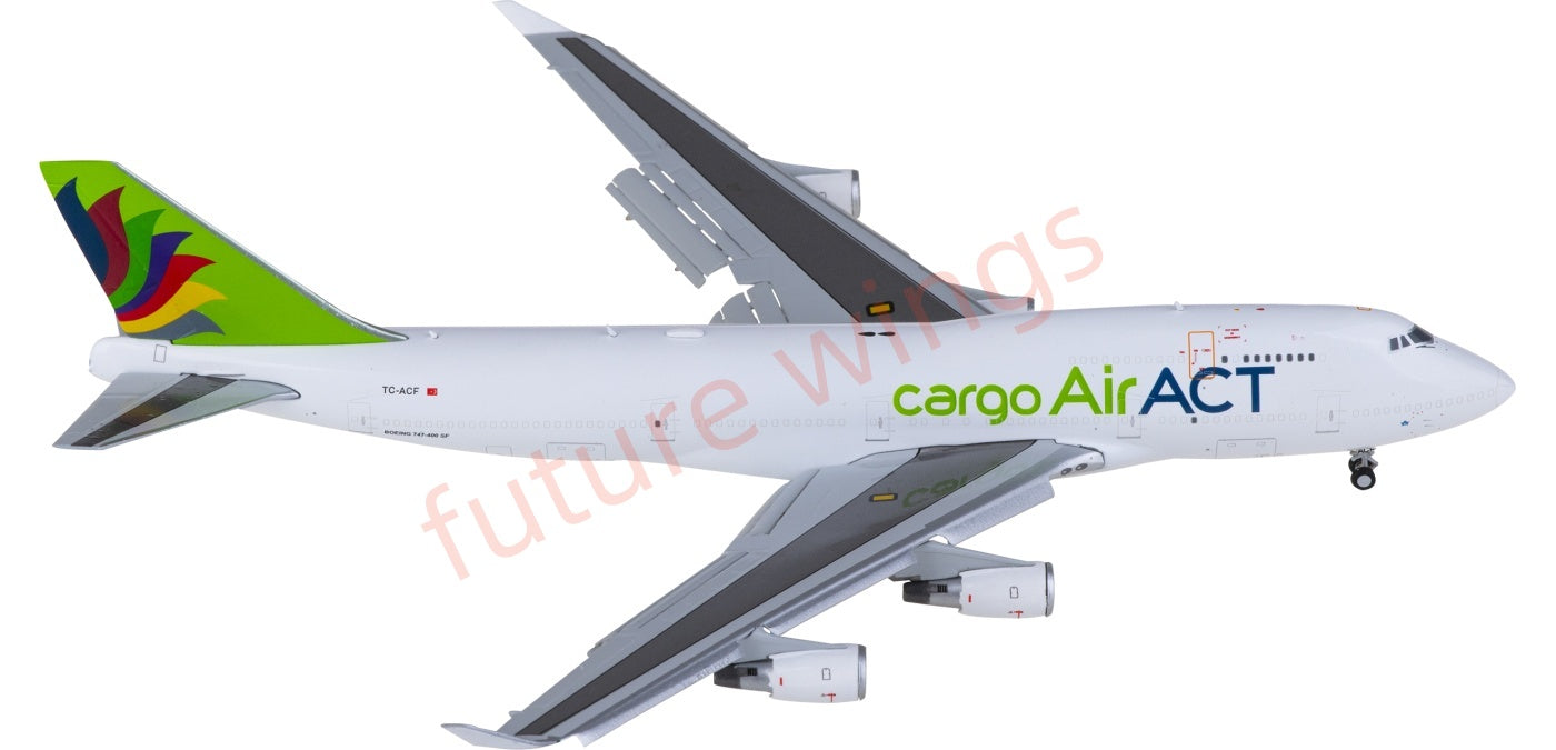 1:400 JC Wings LH4250A ACT Airlines Boeing 747-400BDSF TC-ACF "Flaps Down" Aircraft Model+Free Tractor