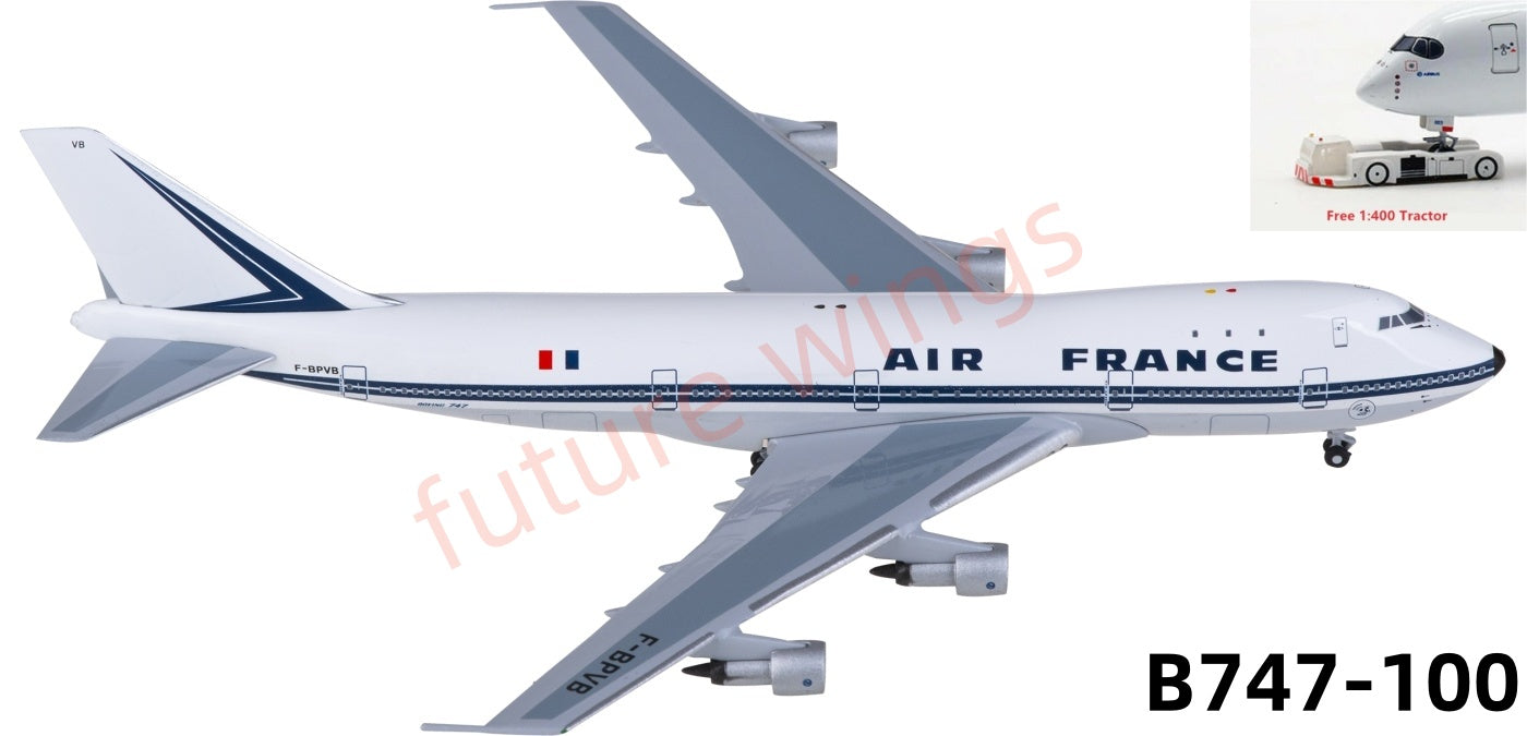 1:400 AeroClassics BBX41677 Air France Boeing 747-100 F-BPVB Aircraft Model+Free Tractor