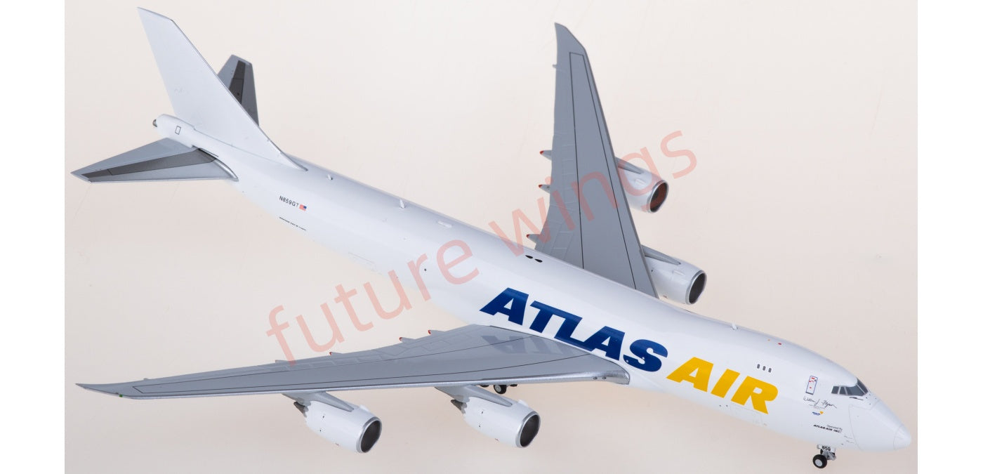 1:400 JC Wings XX40147 Atlas Air Boeing 747-8F N859GT Aircraft Model+Free Tractor
