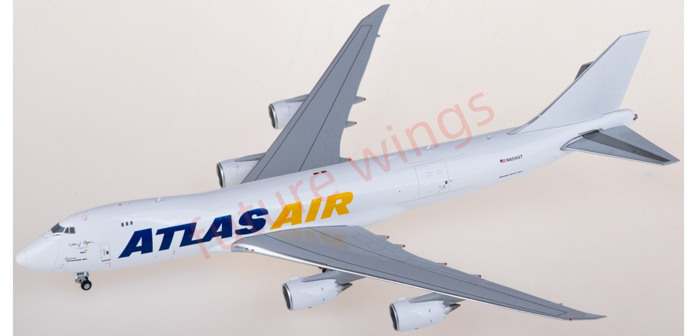 1:400 JC Wings XX40147 Atlas Air Boeing 747-8F N859GT Aircraft Model+Free Tractor