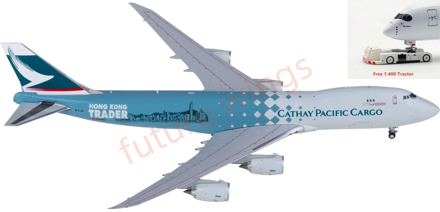 1:400 JC Wings EW4748011 Cathay Pacific Boeing 747-8F B-LJA Aircraft Model+Free Tractor